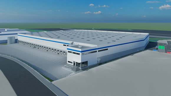 Rendering of a new distribution center to be built