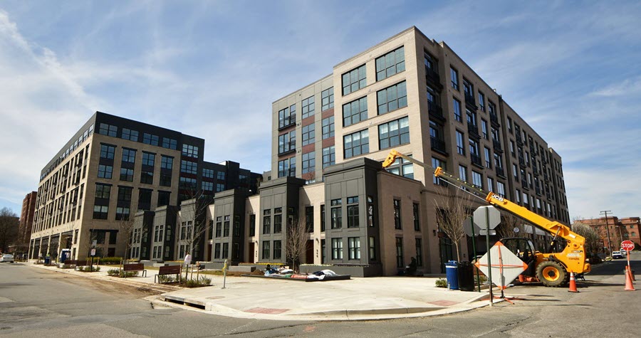 Photo of final construction on 6-story multifamily property