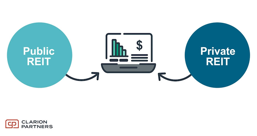 Thumbnail of an animated diagram of private and public REITs
