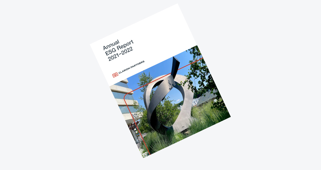 Cover image of Clarion's 2021 Annual ESG Report