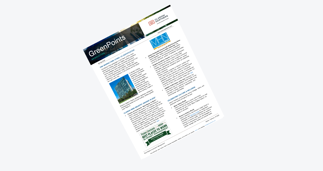 Cover of Clarion Partners GreenPoints newsletter