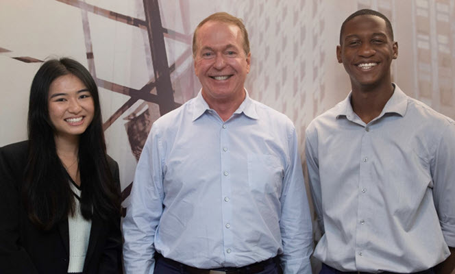 Clarion CEO Dave Gilbert with two SEO interns
