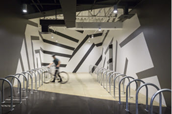 Large interior cycle storage room