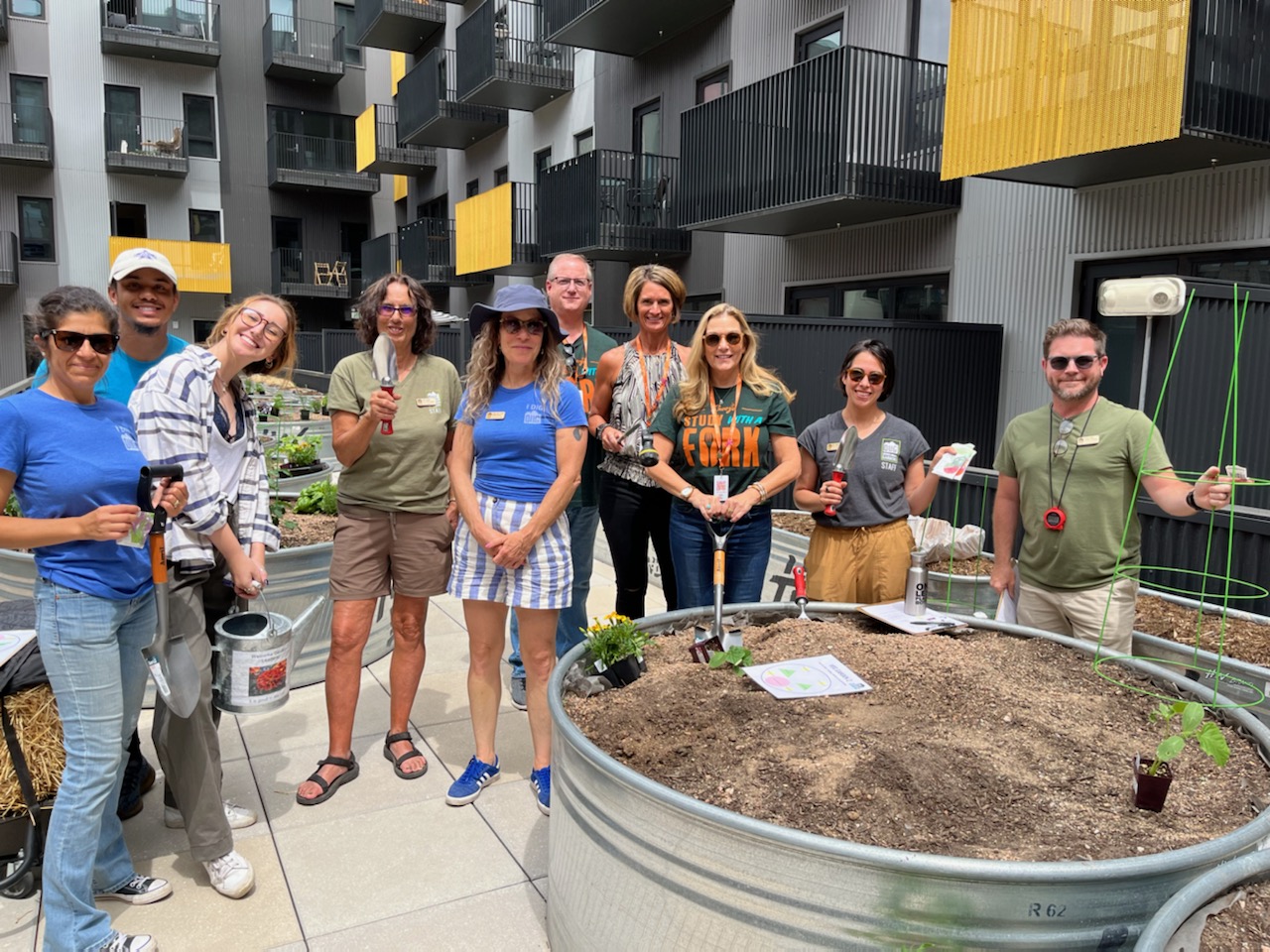 Volunteers who helped kickstart the community garden at Market Station