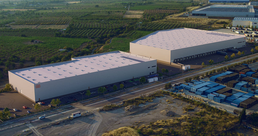 European logistics: wo white industrial warehouses